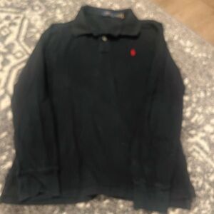 Big boys Ralph Lauren polo black button up long sleeve shirt size 18/20